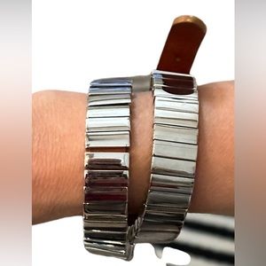 Michael Kors Double Wrap Brown Leather Bracelet